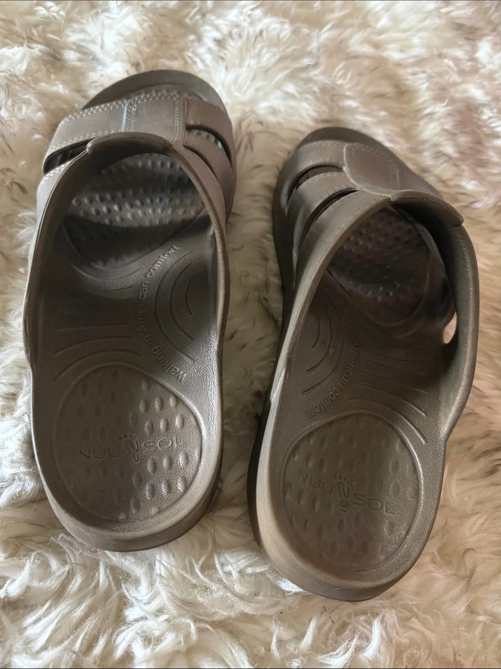 NUUSOL MEN'S STANLEY cushion RECOVERY SLIDE sandals brown 11 like crocs